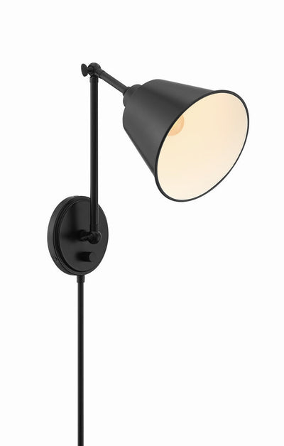 Mitchell 1 Light Matte Black Task Sconce Wall Sconce Crystorama