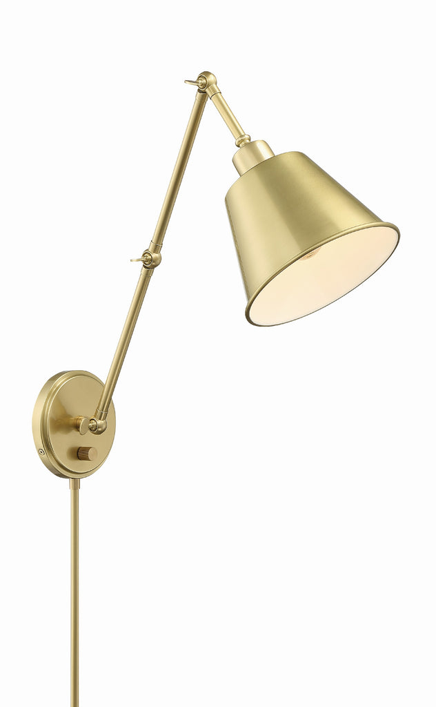 Mitchell 1 Light Aged Brass Task Sconce Wall Sconce Crystorama