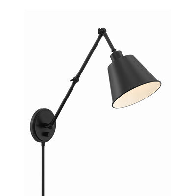 Mitchell 1 Light Matte Black Task Sconce Wall Sconce Crystorama