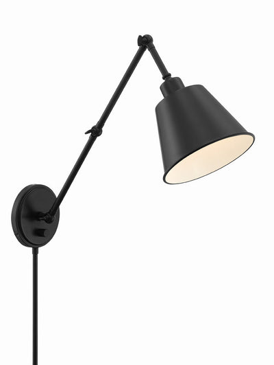 Mitchell 1 Light Matte Black Task Sconce Wall Sconce Crystorama