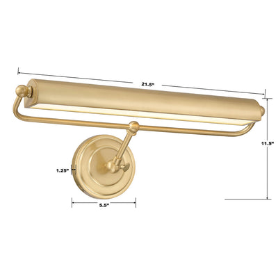 Miller Integrated LED Aged Brass Sconce Wall Sconce Crystorama