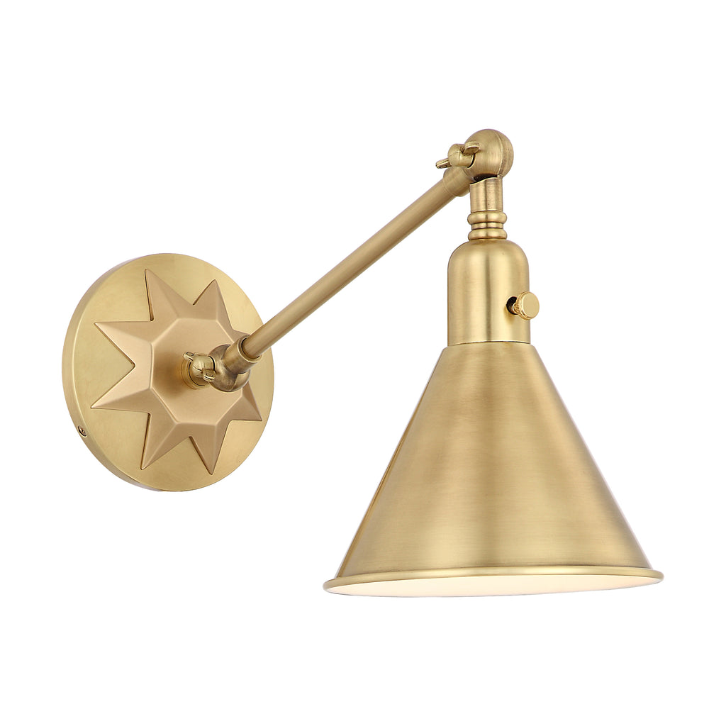 Morgan 1 Light Aged Brass Task Sconce Wall Sconce Crystorama