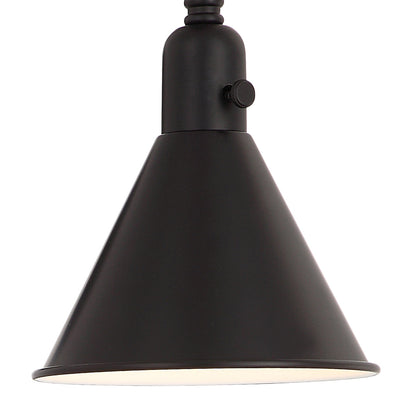 Morgan 1 Light Matte Black Task Sconce Wall Sconce Crystorama