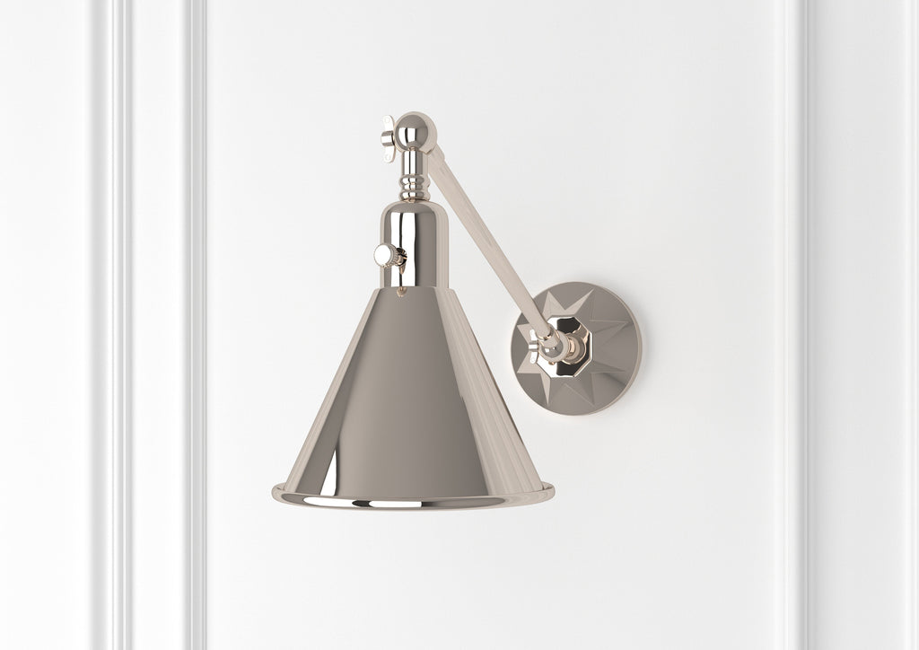 Morgan 1 Light Polished Nickel Task Sconce Wall Sconce Crystorama