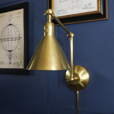 Morgan 1 Light Aged Brass Task Sconce Wall Sconce Crystorama