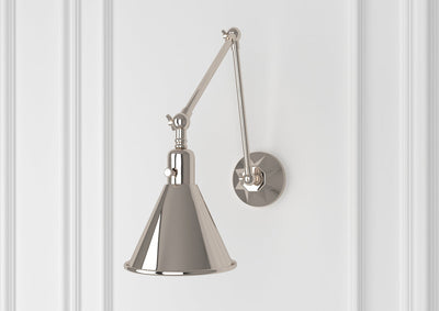 Morgan 1 Light Polished Nickel Task Sconce Wall Sconce Crystorama