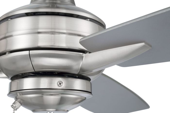 52" Moto in Brushed Polished Nickel w/ Brushed Nickel/Driftwood Blades Ceiling Fan CRAFTMADE