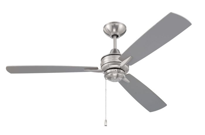 52" Moto in Brushed Polished Nickel w/ Brushed Nickel/Driftwood Blades Ceiling Fan CRAFTMADE