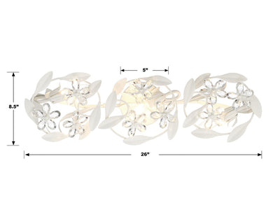 Marselle 3 Light Matte White Bathroom Vanity Bath and Vanity Crystorama