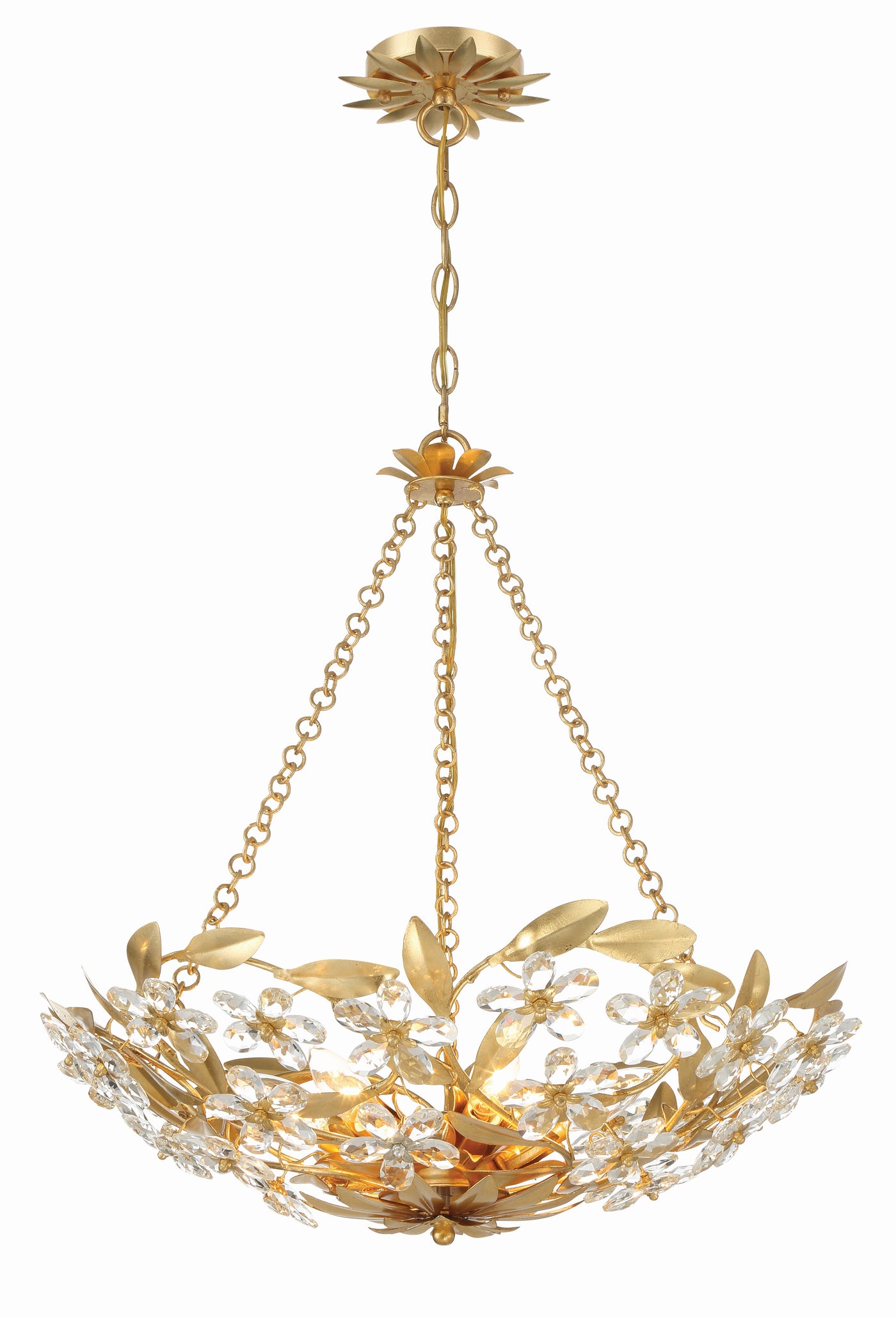 Marselle 6 Light Antique Gold Chandelier Chandelier Crystorama