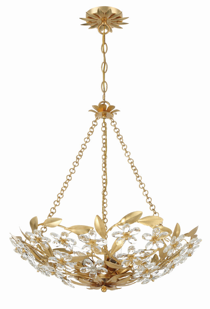 Marselle 6 Light Antique Gold Chandelier Chandelier Crystorama