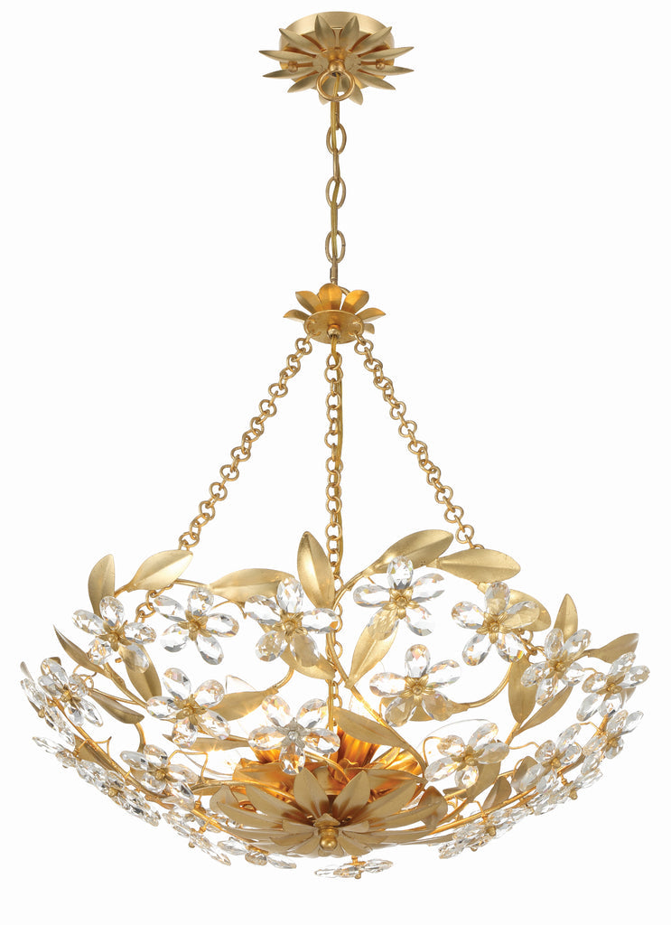 Marselle 6 Light Antique Gold Chandelier Chandelier Crystorama