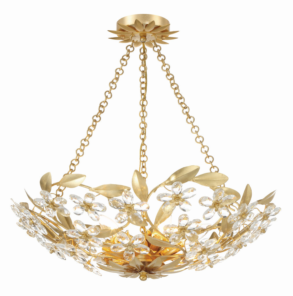 Marselle 6 Light Antique Gold Chandelier Chandelier Crystorama