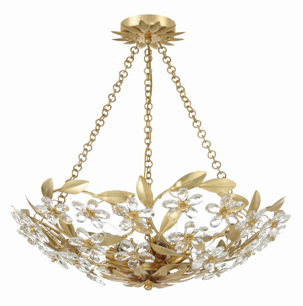 Marselle 6 Light Antique Gold Chandelier Chandelier Crystorama