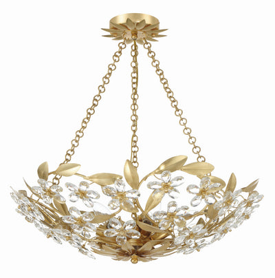 Marselle 6 Light Antique Gold Chandelier Chandelier Crystorama