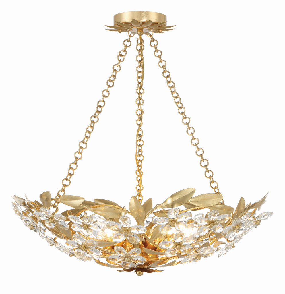 Marselle 6 Light Antique Gold Chandelier Chandelier Crystorama