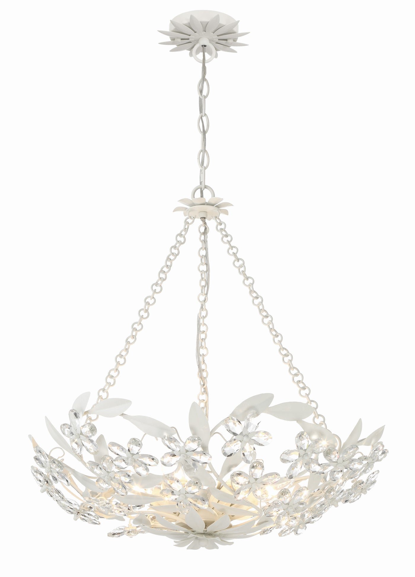 Marselle 6 Light Matte White Chandelier Chandelier Crystorama