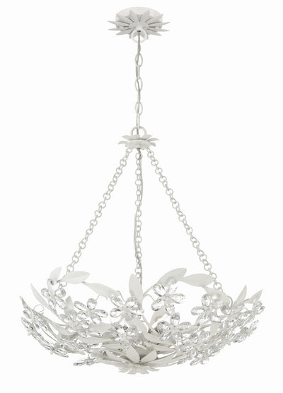 Marselle 6 Light Matte White Chandelier Chandelier Crystorama