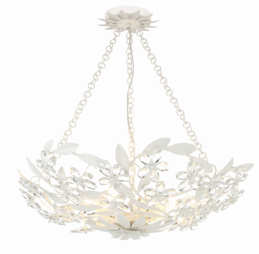 Marselle 6 Light Matte White Chandelier Chandelier Crystorama