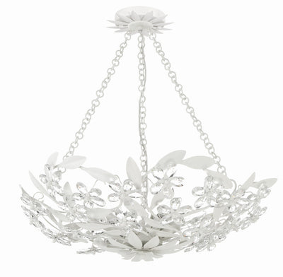 Marselle 6 Light Matte White Chandelier Chandelier Crystorama