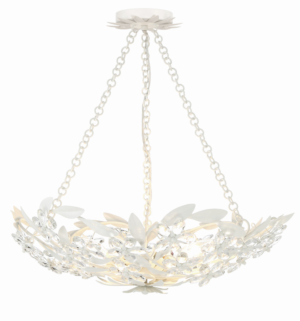 Marselle 6 Light Matte White Chandelier Chandelier Crystorama