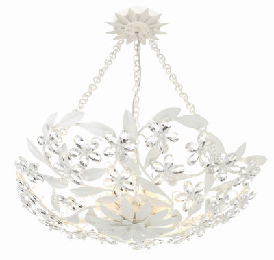 Marselle 6 Light Matte White Chandelier Chandelier Crystorama