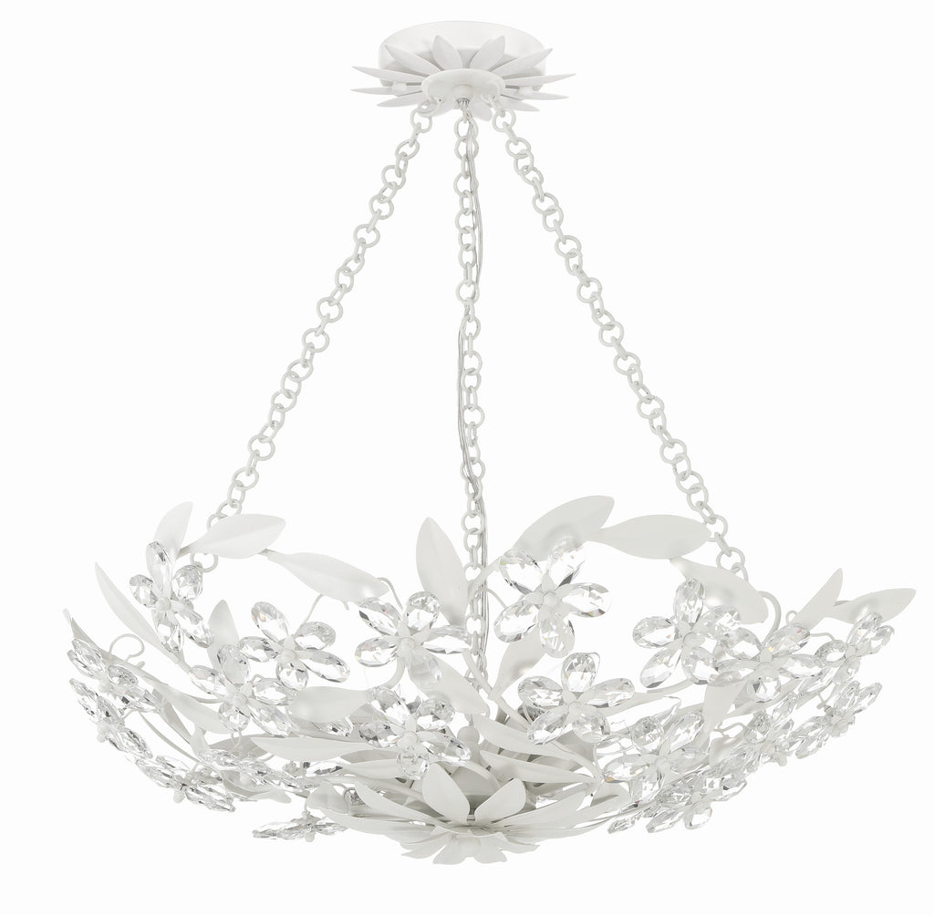 Marselle 6 Light Matte White Semi Flush Mount Semi Flush Crystorama