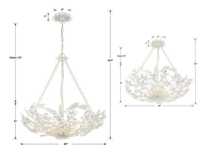 Marselle 6 Light Matte White Semi Flush Mount Semi Flush Crystorama