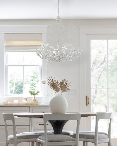 Marselle 6 Light Matte White Chandelier Chandelier Crystorama