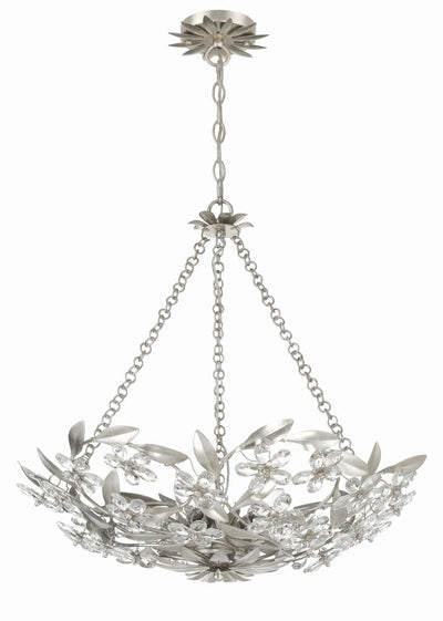 Marselle 6 Light Antique Silver Chandelier Chandelier Crystorama