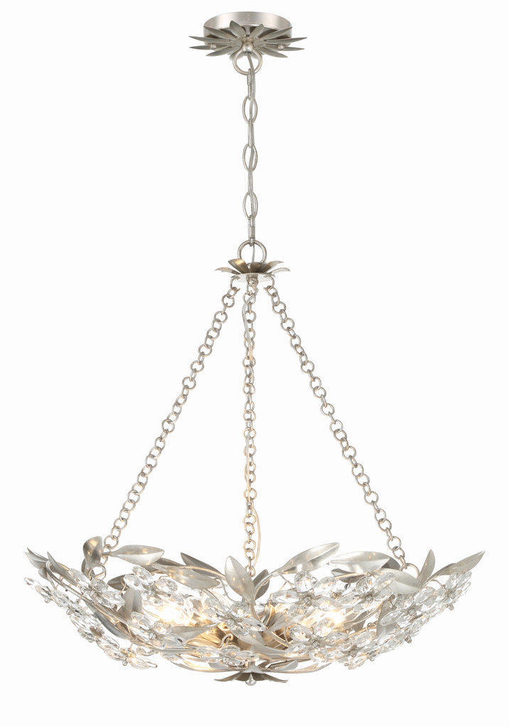 Marselle 6 Light Antique Silver Chandelier Chandelier Crystorama