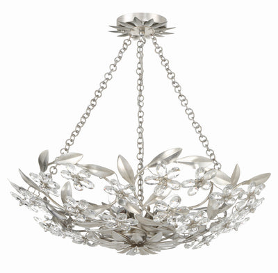 Marselle 6 Light Antique Silver Chandelier Chandelier Crystorama