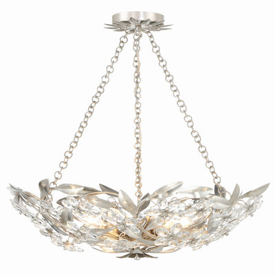 Marselle 6 Light Antique Silver Chandelier Chandelier Crystorama