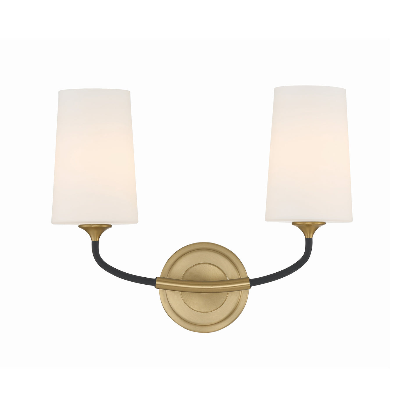 Niles 2 Light Black Forged + Modern Gold Sconce Wall Sconce Crystorama