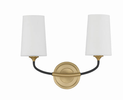 Niles 2 Light Black Forged + Modern Gold Sconce Wall Sconce Crystorama