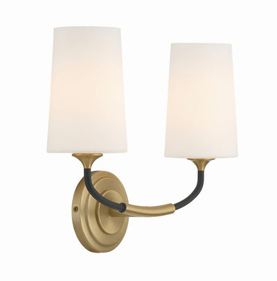 Niles 2 Light Black Forged + Modern Gold Sconce Wall Sconce Crystorama