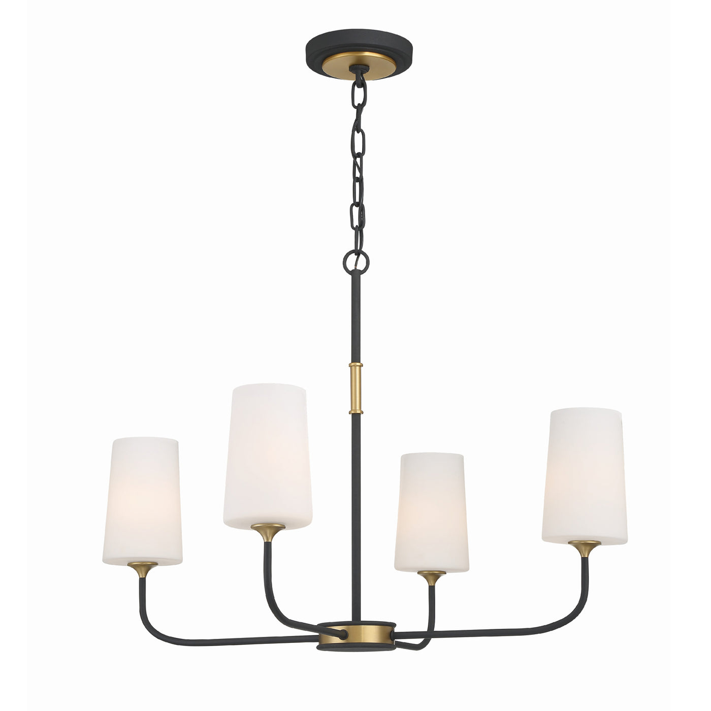 Niles 4 Light Black Forged + Modern Gold Chandelier Chandelier Crystorama