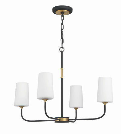 Niles 4 Light Black Forged + Modern Gold Chandelier Chandelier Crystorama