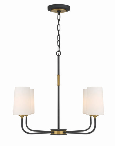 Niles 4 Light Black Forged + Modern Gold Chandelier Chandelier Crystorama