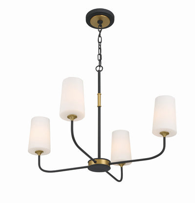 Niles 4 Light Black Forged + Modern Gold Chandelier Chandelier Crystorama