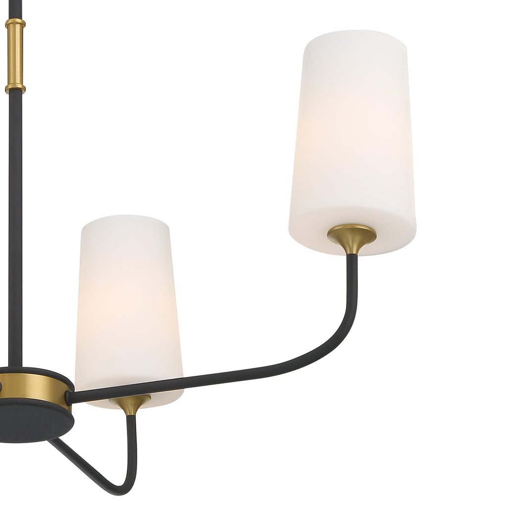 Niles 4 Light Black Forged + Modern Gold Chandelier Chandelier Crystorama