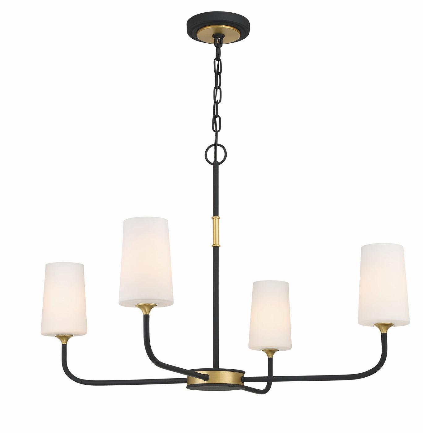 Niles 4 Light Black Forged + Modern Gold Chandelier Chandelier Crystorama