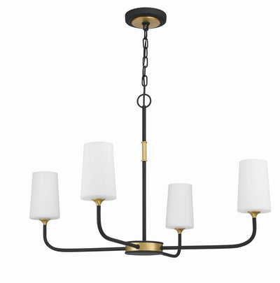 Niles 4 Light Black Forged + Modern Gold Chandelier Chandelier Crystorama