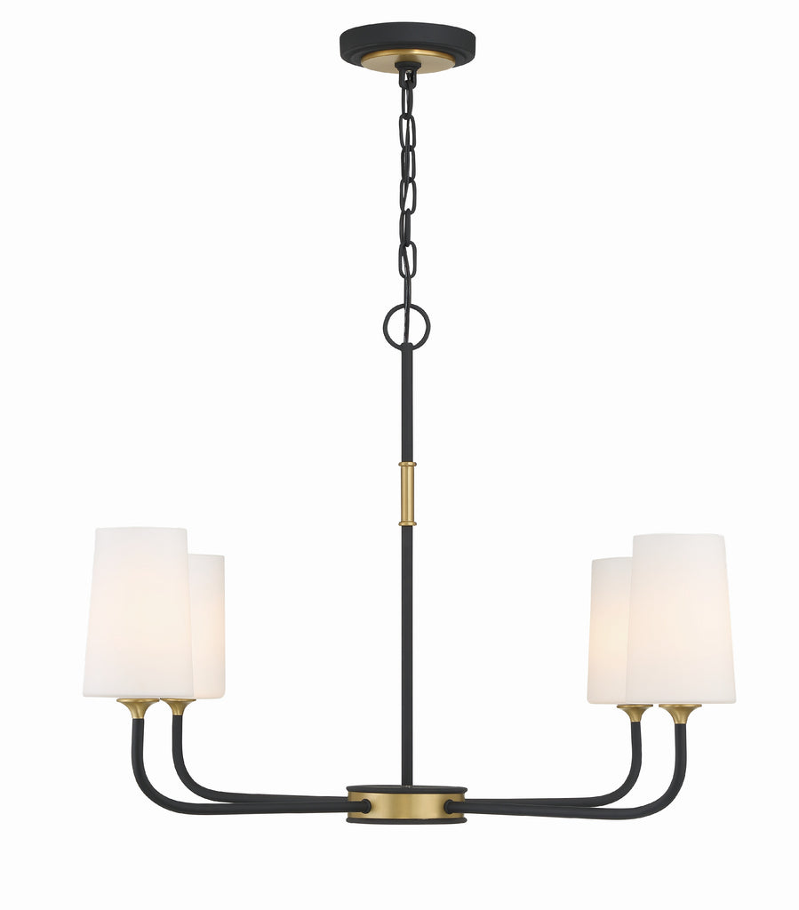 Niles 4 Light Black Forged + Modern Gold Chandelier Chandelier Crystorama