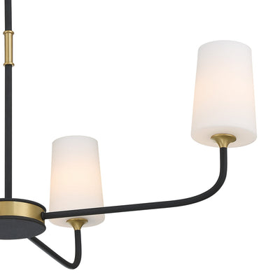 Niles 4 Light Black Forged + Modern Gold Chandelier Chandelier Crystorama