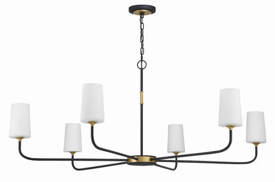 Niles 6 Light Black Forged + Modern Gold Chandelier Chandelier Crystorama