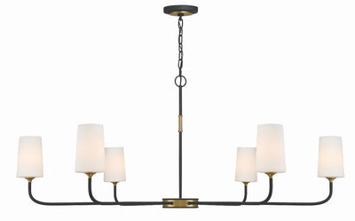 Niles 6 Light Black Forged + Modern Gold Chandelier Chandelier Crystorama