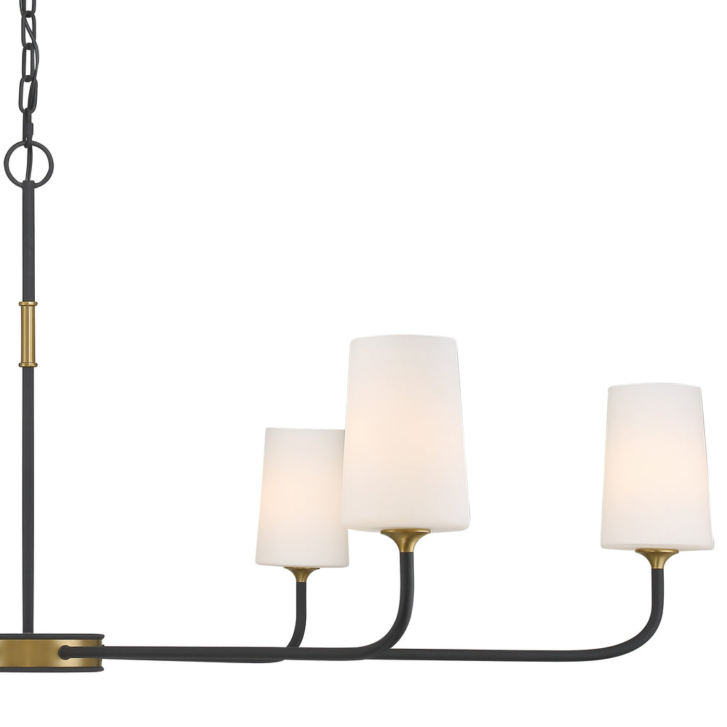 Niles 6 Light Black Forged + Modern Gold Chandelier Chandelier Crystorama