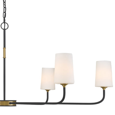 Niles 6 Light Black Forged + Modern Gold Chandelier Chandelier Crystorama