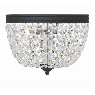 Nola 2 Light Black Forged Flush Mount Semi Flush Crystorama